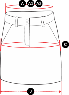 The front part of the skirt