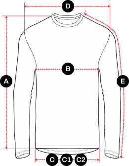 The front part of the t-shirt