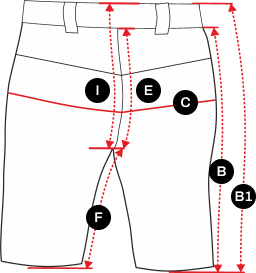 A rövidnadrág hátsó része
